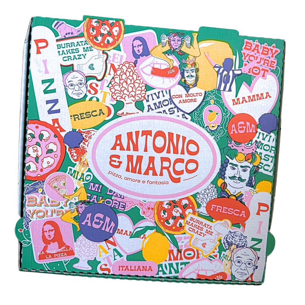 Boite a pizza Antonio e Marco Stickers